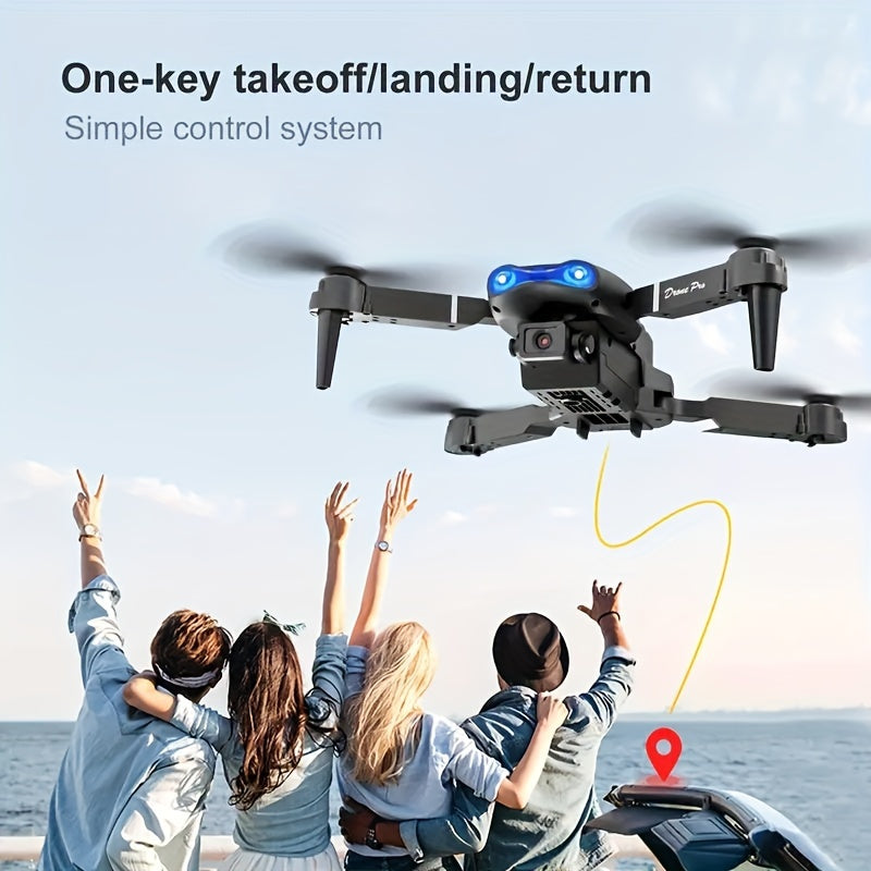 Black Remote Control Drone Dual Camera Aerial Recording, One Key Take Off And Landing, One Key Return WlFl Connection Aerial Four-axis Flyer, Christmas, Thanksgiving Gift