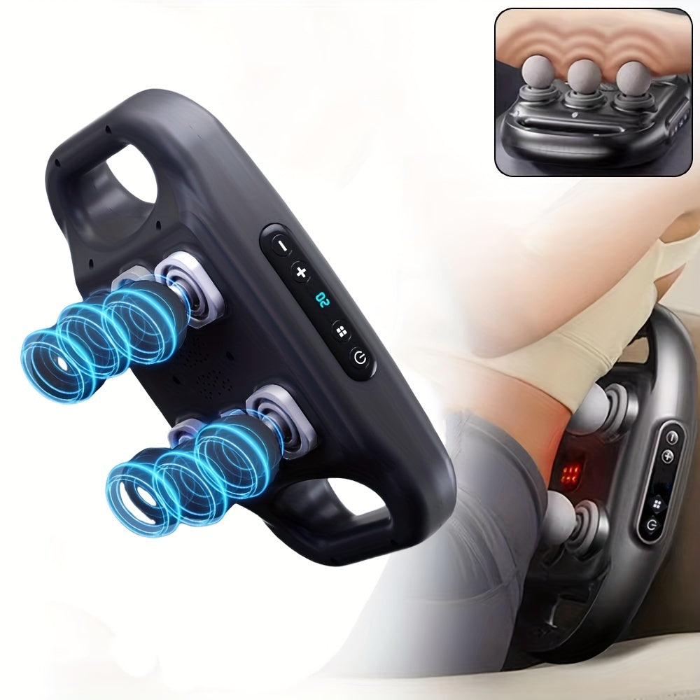 Fenash 6-Head Deep Tissue Massager with Rechargeable Nickel Battery, 2000mAh, USB Charging, Whole Body Percussion, Plastic Material, No Papaya, High Power Output, 30KG Strong Power, 14400 Max Thrust, 21MM Deep Massage