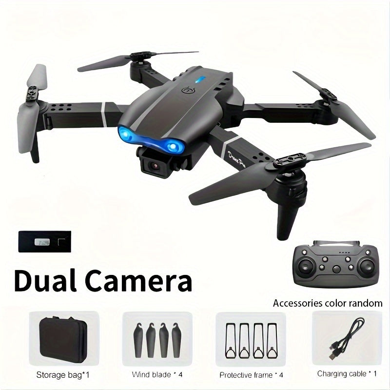 Black Remote Control Drone Dual Camera Aerial Recording, One Key Take Off And Landing, One Key Return WlFl Connection Aerial Four-axis Flyer, Christmas, Thanksgiving Gift